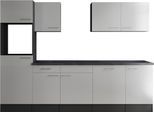 Küchenzeile RESPEKTA "Oliver", weiß (küche: weiß, front: weiß, korpus: grau matt, arbeitsplatte: granit optik), B:280cm H:205cm T:60cm, Komplettküchen-Sets, Küchenzeile, Breite 280 cm, 90 cm Arbeitshöhe, in exklusiver Konfiguration für OTTO