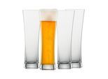 Bierglas SCHOTT-ZWIESEL "Weizenbiergläser Beer Basic 300 ml 4er Set transparent", bunt (transparent), 4 tlg., Glas, Trinkgefäße