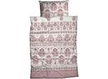 Bettwäsche CASATEX "Meriane", rosa (ashrose), B/L: 200cm x 200cm, 1 Stk., 2 Stk., Satin, B/L: 80cm x 80cm & 80cm x 80cm, 3 Stk., Satin, Obermaterial: 100% Baumwolle, Bettwäsche, Bettwäsche, exquisite, edle und detailreiche Bettwäsche