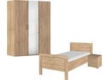 Schlafzimmer-Set RAUCH "Komplettschlafzimmer Schlafzimmer EVELYN", braun (eiche sonoma), Bett 100x200cm + ohne Matratze, B/H: 100cm x 200cm, Bett 100x200cm, Holzwerkstoff, Schlafzimmermöbel-Sets, Schrank und Bett in 2 Breiten, Nachttisch 2 Schubladen MADE IN GERMANY