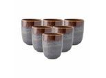 Becher "Becher ohne Henkel Lave 400 ml 6er Set", beige, 6 tlg., Steingut, LIKE. BY VILLEROY & BOCH, Trinkgefäße, Becher