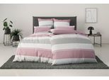 Bettwäsche OTTO HOME "Yonne", lila (beere), B/L: 155cm x 220cm, 1 Stk., 1 Stk., Renforcé, B/L: 80cm x 80cm, 2, Renforcé, Obermaterial: 100% Baumwolle, Bettwäsche, Bettwäsche, in frischen Farben, gestreifte Bettwäsche, ab Gr. 135x200 cm