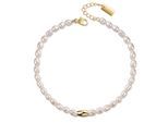 Armband AILORIA "Armband gold/weiße Perle SANGO", weiß, Armbänder, Damen, Armband