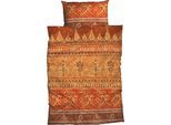 Bettwäsche CASATEX "Indi", orange (terra), B/L: 200cm x 200cm, 1 Stk., 2 Stk., Satin, B/L: 40cm x 80cm & 40cm x 80cm, 3 Stk., Satin, Obermaterial: 100% Baumwolle, Bettwäsche, Bettwäsche, romantisch, orientalisch, weich und gemütlich