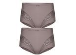 Miederslip SUSA "2er Pack Miederslip London", Damen, Gr. 44, lila (frosty lavender frosty lavender), Stoff, Obermaterial: 75% Polyamid PA. 25% Elasthan EL., Unterhosen