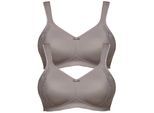 Minimizer-BH SUSA "2er Pack Minimizer BH ohne Bügel London", Damen, Gr. 85, Cup F, lila (frosty lavender frosty lavender), Stoff, Obermaterial: 76% Polyamid PA. 24% Elasthan EL., BHs Minimizer-BH