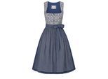 Dirndl NÜBLER "Dirndl midi Gudrun", Damen, Gr. 50, EURO, blau, Obermaterial: 100% Baumwolle CO., Kleider
