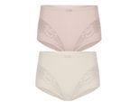 Miederslip SUSA "2er Pack Miederslip London", Damen, Gr. 42, bunt (nude champagner), Stoff, Obermaterial: 75% Polyamid PA. 25% Elasthan EL., Unterhosen