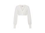Dirndlbluse NÜBLER "Dirndlbluse langarm Charlotte", Damen, Gr. 38, beige (creme), Obermaterial: 100% Polyester PES., Blusen Dirndlbluse