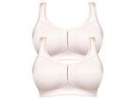 Bügelloser BH SUSA "2er Pack Entlastungs BH Cremona", Damen, Gr. 80, Cup E, beige (nude nude), Obermaterial: 76% Polyamid PA. 24% Elasthan EL., BHs