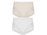 Miederslip SUSA "2er Pack Miederslip London", Damen, Gr. 38, bunt (champagner weiß), Stoff, Obermaterial: 75% Polyamid PA. 25% Elasthan EL., Unterhosen