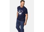 Rundhalsshirt JAN VANDERSTORM "T-Shirt TERNO", Herren, Gr. XXXL, blau (dunkelblau), Obermaterial: 100% Baumwolle CO., comfort fit normal, Rundhals, Shirts Rundhalsshirt