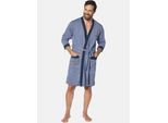 Hausanzug JAN VANDERSTORM "Morgenmantel SOGIR", Herren, Gr. 7XL, blau, Obermaterial: 60% Baumwolle CO. 40% Polyester COOLMAX PES(Coolmax)., Homewear-Sets Hausanzug