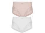 Miederslip SUSA "2er Pack Miederslip London", Damen, Gr. 40, bunt (nude weiß), Stoff, Obermaterial: 75% Polyamid PA. 25% Elasthan EL., Unterhosen