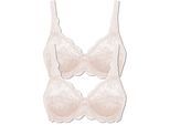 Bügel-BH SUSA "2er Pack Bügel BH Latina", Damen, Gr. 75, Cup D, beige (beige beige), Obermaterial: 77% Polyamid PA. 15% Baumwolle CO. 8% Elasthan EL., BHs Bügel-BH