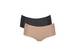 Panty SLOGGI "Panty Zero Microfiber Shorts 2.0 2er Pack", Damen, Gr. XS, schwarz (schwarz, nude), Obermaterial: 76% Polyamid PA. 24% Elasthan EL., Unterhosen Panty
