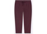 Jogger Pants INSPIRATIONEN, Damen, Gr. 24, Kurzgrößen, rot (burgund), 58% Viskose, 36% Polyamid, 6% Elasthan, unifarben, lang, Hosen