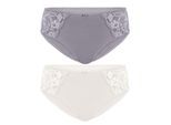 Slip SUSA "2er Pack Damen Slip Latina", Damen, Gr. 46, bunt (champagner frosty lavender), Obermaterial: 78% Polyamid PA. 16% Elasthan EL. 6% Baumwolle CO., Unterhosen Slip