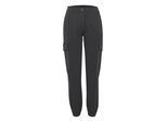 Cargohose OXMO "Cargohose OXCoco", Damen, Gr. S, N-Gr, grau (ebony), Obermaterial: 98% Baumwolle CO. 2% Elasthan EL., Hosen Cargohose