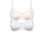 Minimizer-BH SUSA "2er Pack Minimizer BH mit Bügel London", Damen, Gr. 90, Cup C, bunt (champagner weiß), Obermaterial: 77% Polyamid PA. 23% Elasthan EL., BHs Minimizer-BH
