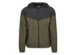 Allwetterjacke URBAN CLASSICS "Urban Classics Herren 2-Tone Tech Windrunner", Herren, Gr. XL, schwarz, schwarzolive, 100% Polyester, mehrfarbig, normal, ohne Ausschnitt, Jacken