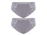 Slip SUSA "2er Pack Damen Slip Latina", Damen, Gr. 46, lila (frosty lavender frosty lavender), Obermaterial: 78% Polyamid PA. 16% Elasthan EL. 6% Baumwolle CO., Unterhosen Slip