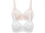 Bügel-BH SUSA "2er Pack Bügel BH Latina", Damen, Gr. 95, Cup E, bunt (beige weiß), Obermaterial: 77% Polyamid PA. 15% Baumwolle CO. 8% Elasthan EL., BHs Bügel-BH