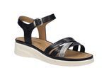 Sandale JOSEF SEIBEL "Sevran 02, schwarz-kombi", Damen, Gr. 39, schwarz (schwarz, kombi), Obermaterial: 100% Rindsleder Leather cow., Schuhe Sandale