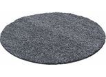Hochflor-Teppich AYYILDIZ TEPPICHE "Life Shaggy 1500" Gr. 10, grau, H:30mm Ø:200cm, Kunstfaser, Teppiche, auch in rechteckig, Wohnzimmer, Langflor, große Farbauswahl