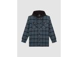 Funktionshemd DICKIES "Dickies Workwear Hemden FLEECE HOODED FLANNEL SHIRT JACK RELAXED", Herren, Gr. L, Normalgrößen, blau, Flanell, Oberstoff: 100% Baumwolle, Hemden