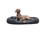 Tierlando ® Orthopädisches Hundebett TIFFANY Easy-Clean | Große Hunde XXL schwarz/ graphit 1,45 m, 20 cm, 1,05 m