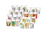 Kinderbecher RITZENHOFF & BREKER "Kindergläser Tiere & Berufe 205 ml 24er Set bunt", bunt, Glas, Trinkgefäße, Kinderbecher