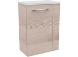 Waschtisch FACKELMANN "SBC", braun (braun, hellbraun, alaska, esche, optik), B:45cm H:61,5cm T:25cm, Glas, Holzwerkstoff, Waschtische, Waschtisch, bestehend aus Becken und Unterbau, Breite ca. 45 cm