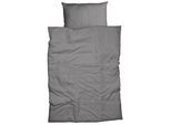 Bettwäsche CASATEX "Uni", grau (dunkel, graphit), B/L: 155cm x 220cm, 1 Stk., 1 Stk., Satin, B/L: 80cm x 80cm, 2 Stk., Satin, Obermaterial: 100% Baumwolle, Bettwäsche, Bettwäsche, Uni Design, Reißverschluss, tolle Farben