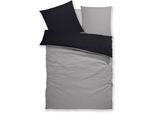 Bettwäsche OTTO HOME "Desner2", grau (schwarz, hellgrau), B/L: 155cm x 220cm, 1 Stk., 1 Stk., Microfaser, B/L: 80cm x 80cm, 2 Stk., Microfaser, Obermaterial: 100% Polyester, Bettwäsche, Bettwäsche, Premium Qualität, sehr weich, uni, ab 135x200 cm