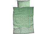 Bettwäsche CASATEX "Demir", grün (salbei), B/L: 135cm x 200cm, 1 Stk., 1 Stk., Biber, B/L: 80cm x 80cm, 2 Stk., Biber, Obermaterial: 100% Baumwolle, Bettwäsche, Bettwäsche, schlichte, elegante, Bettwäsche