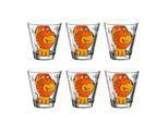 Kinderbecher LEONARDO "Kinderbecher Bambini 215 ml 6er Set", gelb (löwe), 6 tlg., Glas, Trinkgefäße, Kinderbecher