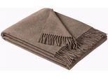 Wohndecke ESTELLA "Monte Vigino", braun, B:130cm L:180cm, Obermaterial: 100% Baumwolle, Wohndecken, Wohndecke, 100% Cashmere: Luxus pur, weich und langlebig