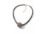 Kette mit Anhänger "Crystal", Damen, Gr. onesize, Metall, braun, COLLEZIONE ALESSANDRO, Basic, Halsketten, mit Glassteinen