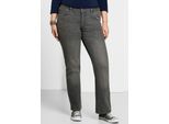 Bootcut-Jeans SHEEGO, Damen, Gr. 52, Normalgrößen, grau (grau denim), 75% Baumwolle, 24% Polyester, 1% Elasthan, unifarben, lang, Jeans