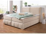 Boxspringbett HOME AFFAIRE "Wehma", beige, B:210cm L:213cm, Komplettbetten, Boxspringbett