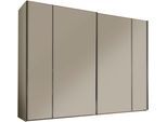 Schwebetürenschrank STAUD "Sonett 100 G, Made in Germany", beige (sand), B:249cm H:240cm T:68cm, Holzwerkstoff, Schränke, Schwebetürenschrank, mit vier verschiedenen Ausstattungsvarianten