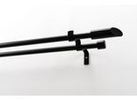Gardinenstange GARESA "ZYLI mit offenem Träger", schwarz, L:310cm, Holzwerkstoff, Metall, Gardinenstangen, Gardinenstange, Vorhanggarnitur, verlängerbar, Knopf abgeschrägt, ohne Ringe