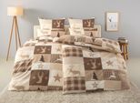 Bettwäsche OTTO HOME "Nicholas", beige, B/L: 135cm x 200cm, 1 Stk., 1 Stk., Linon, B/L: 80cm x 80cm, 2 Stk., Linon, Obermaterial: 100% Baumwolle, Bettwäsche, Bettwäsche, Weihnachtsbettwäsche, Winter, in 3 Qualitäten verfügbar