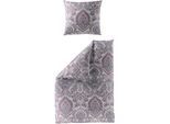 Bettwäsche BIERBAUM "3846", lila (viola), B/L: 155cm x 200cm, 1 Stk., 1 Stk., Biber, B/L: 80cm x 80cm, 2 Stk., Biber, Obermaterial: 100% Baumwolle, Bettwäsche, Bettwäsche, Biber, 100 % Baumwolle, pflegeleicht, kuschelig weich