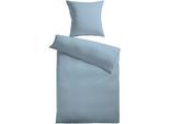 Bettwäsche KINZLER "Mikrofaser Fleece", blau (hellblau), B/L: 135cm x 200cm, 1 Stk., 1 Stk., Fleece, B/L: 80cm x 80cm, 2 Stk., Fleece, Obermaterial: 100% Polyester, Bettwäsche, Bettwäsche, Uni Farben, angenehm warm