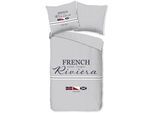 Wendebettwäsche "French", grau, B/L: 135cm x 200cm, 1 Stk., 1 Stk., Microfaser, B/L: 80cm x 80cm, 2 Stk., Microfaser, Obermaterial: 100% Polyester, PURE LUXURY COLLECTION, Bettwäsche, Wendebettwäsche, Mikrofaser, Pflegeleicht, Reißverschluss, Wendeoptik, Maritim, Grau