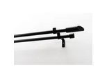 Gardinenstange GARESA "ZYLI mit offenem Träger", schwarz, L:310cm, Holzwerkstoff, Metall, Gardinenstangen, Vorhanggarnitur, verlängerbar, Knopf abgeschrägt, ohne Ringe