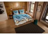 Wendebettwäsche "Beach heart", blau, B/L: 135cm x 200cm, 1 Stk., 1 Stk., Microfaser, B/L: 80cm x 80cm, 2 Stk., Microfaser, Obermaterial: 100% Polyester, PURE LUXURY COLLECTION, Bettwäsche, Wendebettwäsche, Mikrofaser, 135x200, Pflegeleicht, Reißverschluss, Wende, Strand, Blau