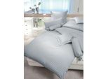 Wendebettwäsche JANINE "modernclassic 3912, 100% Baumwolle", grau, B/L: 135cm x 200cm, 1 Stk., 1 Stk., Mako-Satin, B/L: 80cm x 80cm, 2 Stk., Mako-Satin, Obermaterial: 100% Baumwolle, Bettwäsche, Wendebettwäsche, mit Reißverschluss, Streifen Design